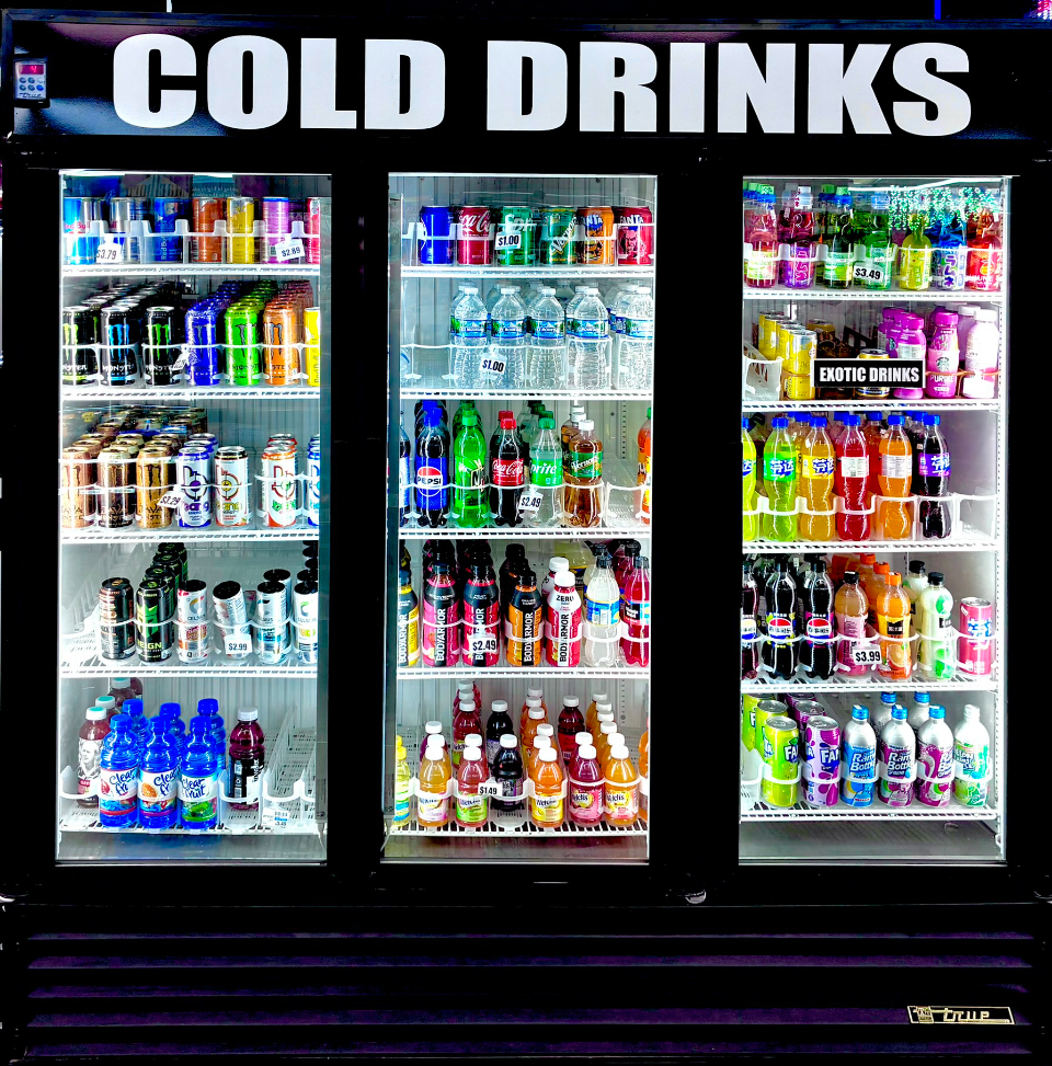Exotic drinks cooler at Best Puff Tobacco