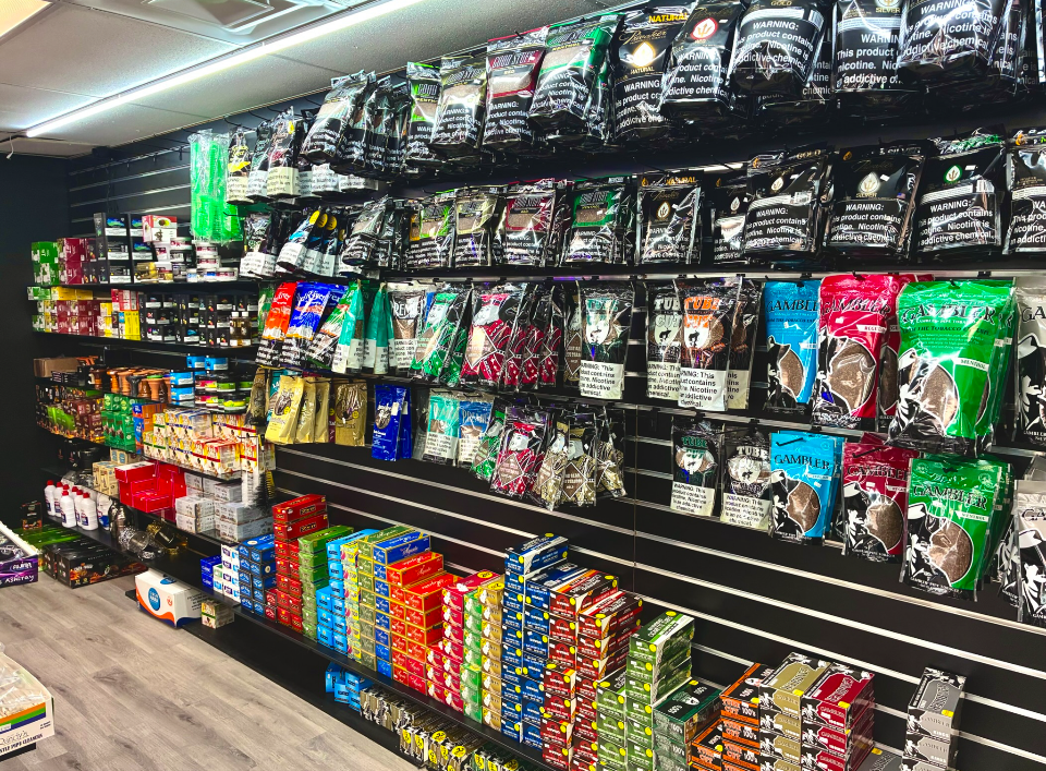 Premium tobacco wall at Best Puff Tobacco